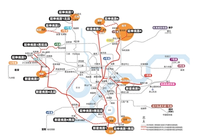 杭州地铁四期规划环评开始公示 5条线路新建7条线路延伸